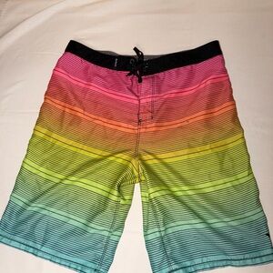 Hurley Multicolor Striped Swim Trunks bright size 29-30